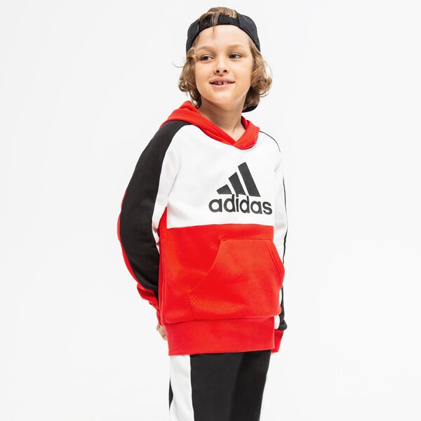 Bluza dziecięca ADIDAS BLUZA Z KAPTUREM U CB FL BOY hc5657 kolor czerwony