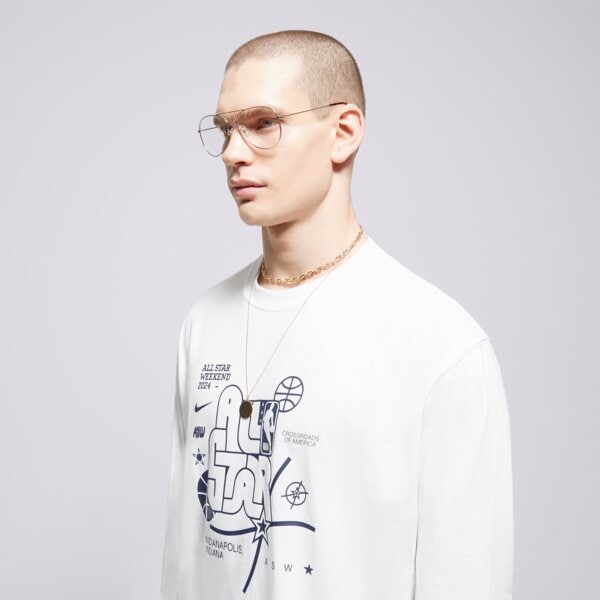 Koszulka męska NIKE T-SHIRT NBA M NK ASW M90 LS TEE N31 NBA fq6530-100 kolor biały