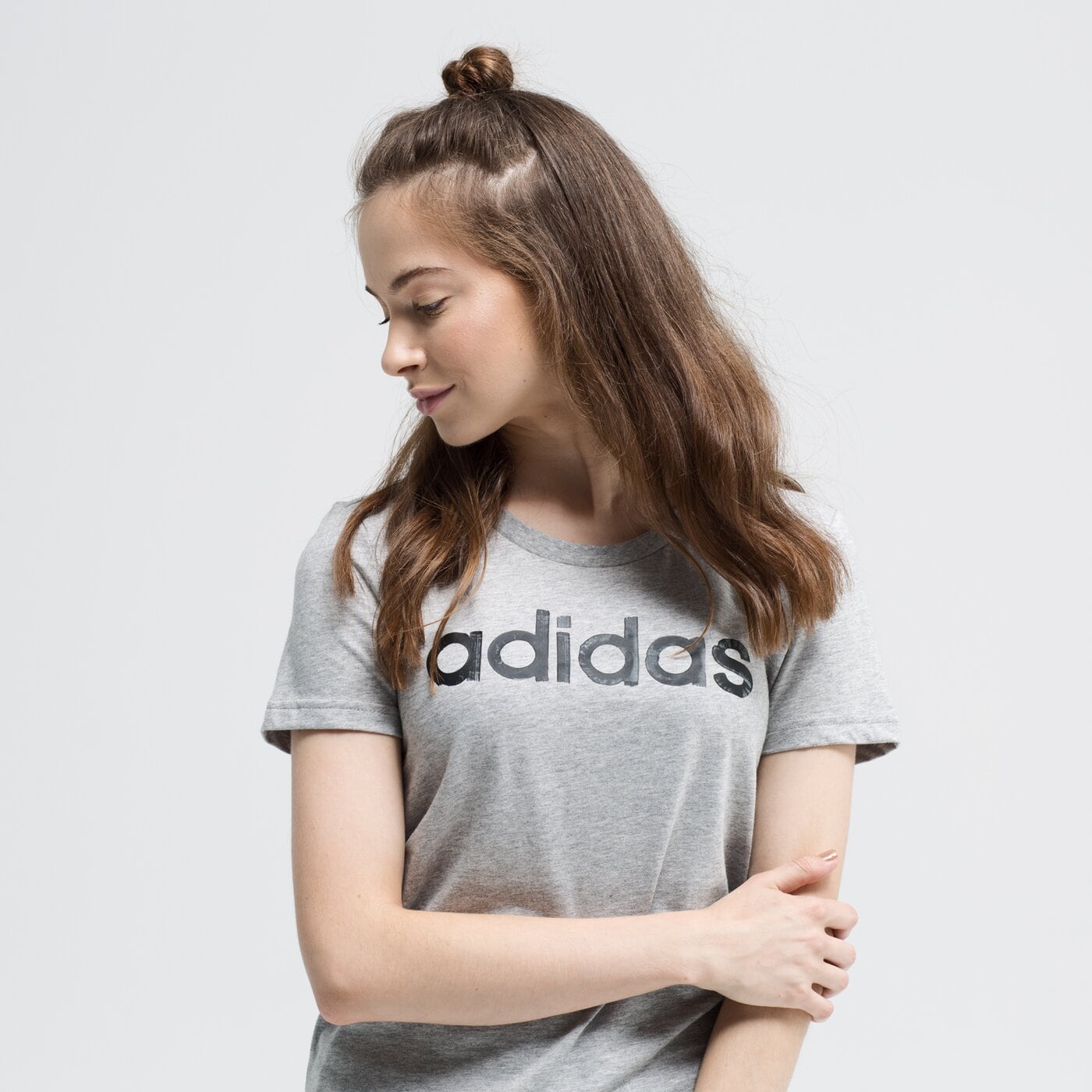 Koszulka damska ADIDAS T-SHIRT SS W LINEAR 1 ei4571 kolor szary