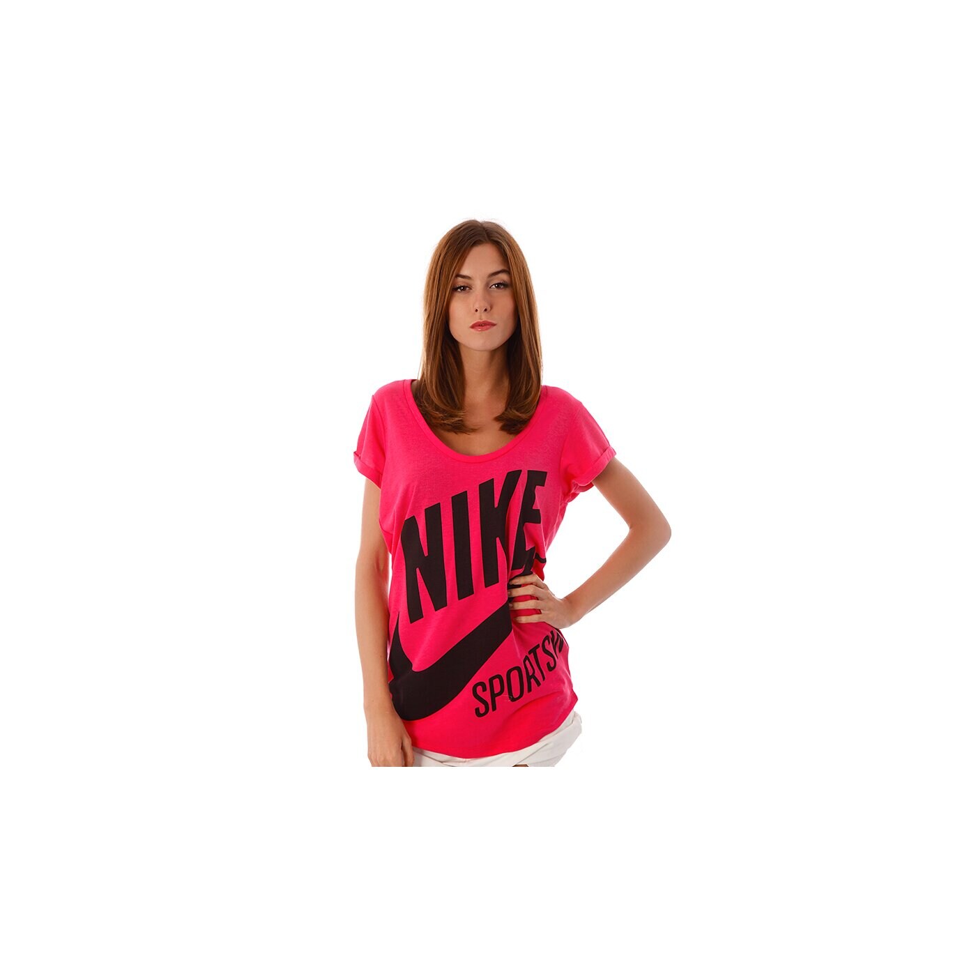 Koszulka damska NIKE T-SHIRT EXPLODED NSW SS TEE 449879616 kolor różowy