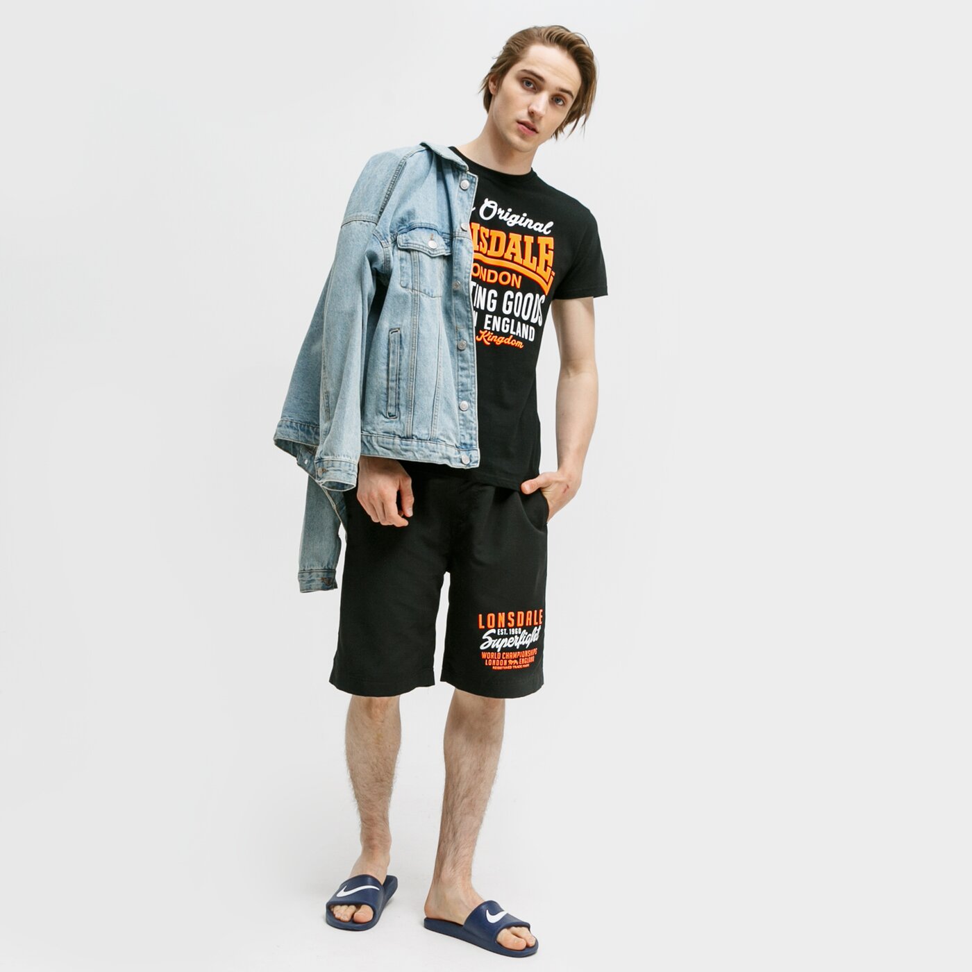 Kąpielówki męskie LONSDALE SZORTY BIDEFORD 114798-1000 kolor czarny