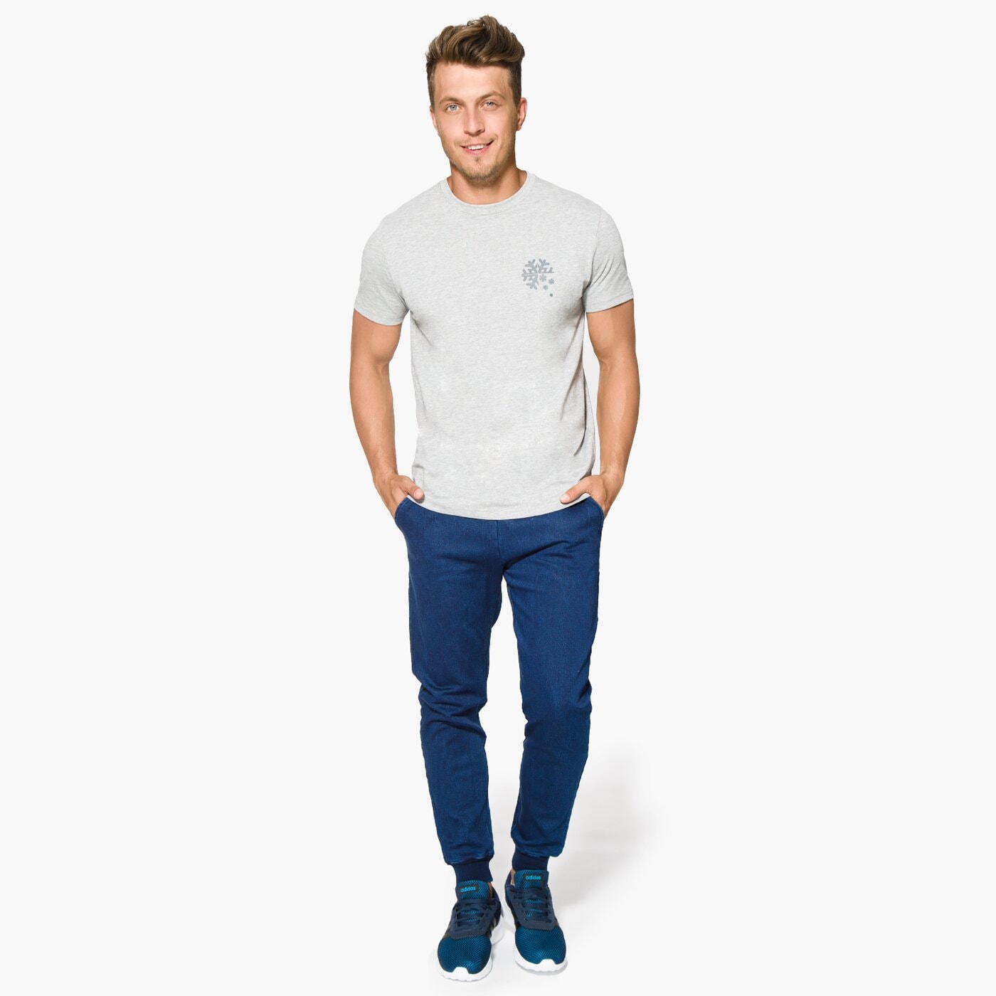 Koszulka męska FEEWEAR T-SHIRT SS SNOWMEN fw37tsm42001 kolor szary