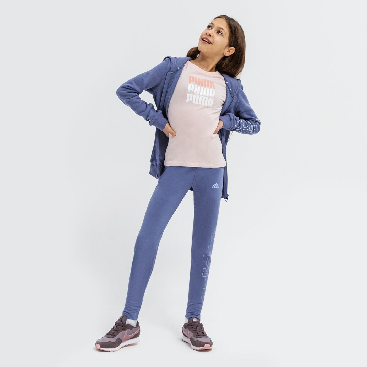 Bluza dziecięca ADIDAS BLUZA G LIN FZ HD GIRL gs4277 kolor niebieski