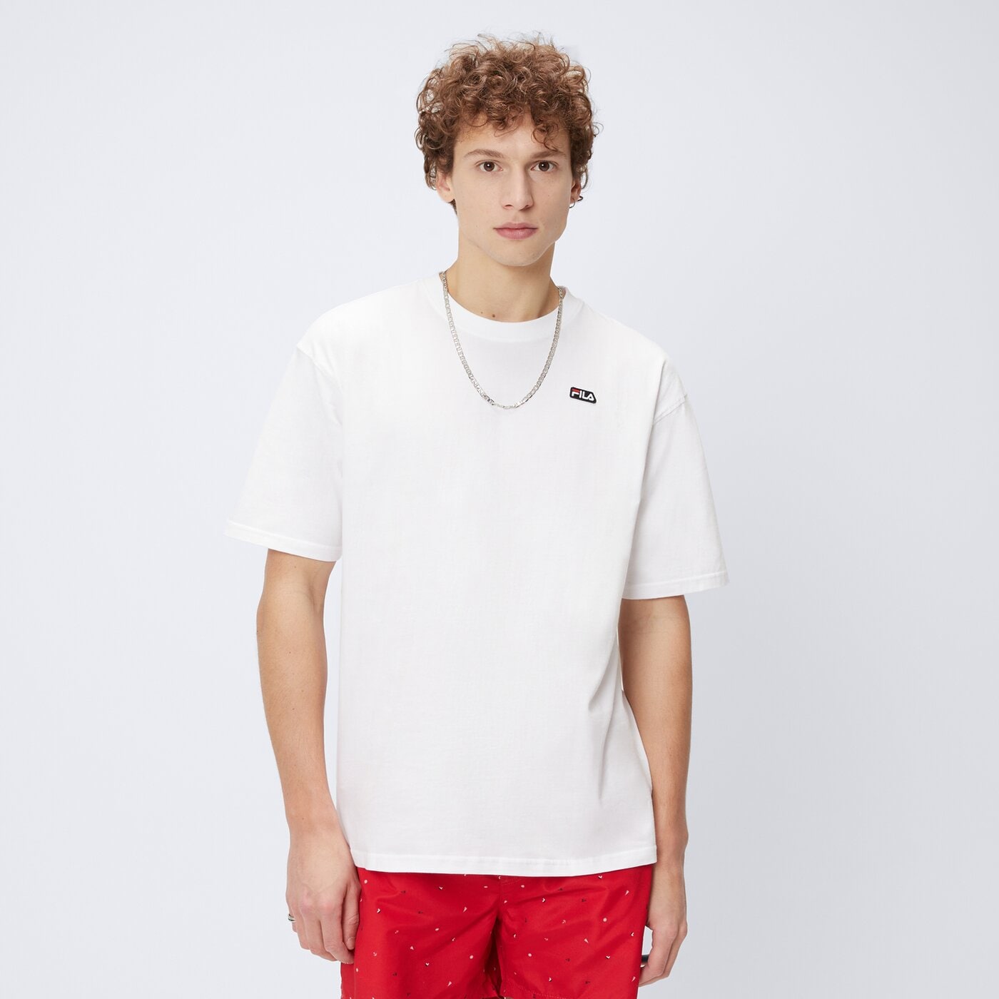 Koszulka męska FILA T-SHIRT BADGE LOGO TEE fi124tsm70100 kolor biały