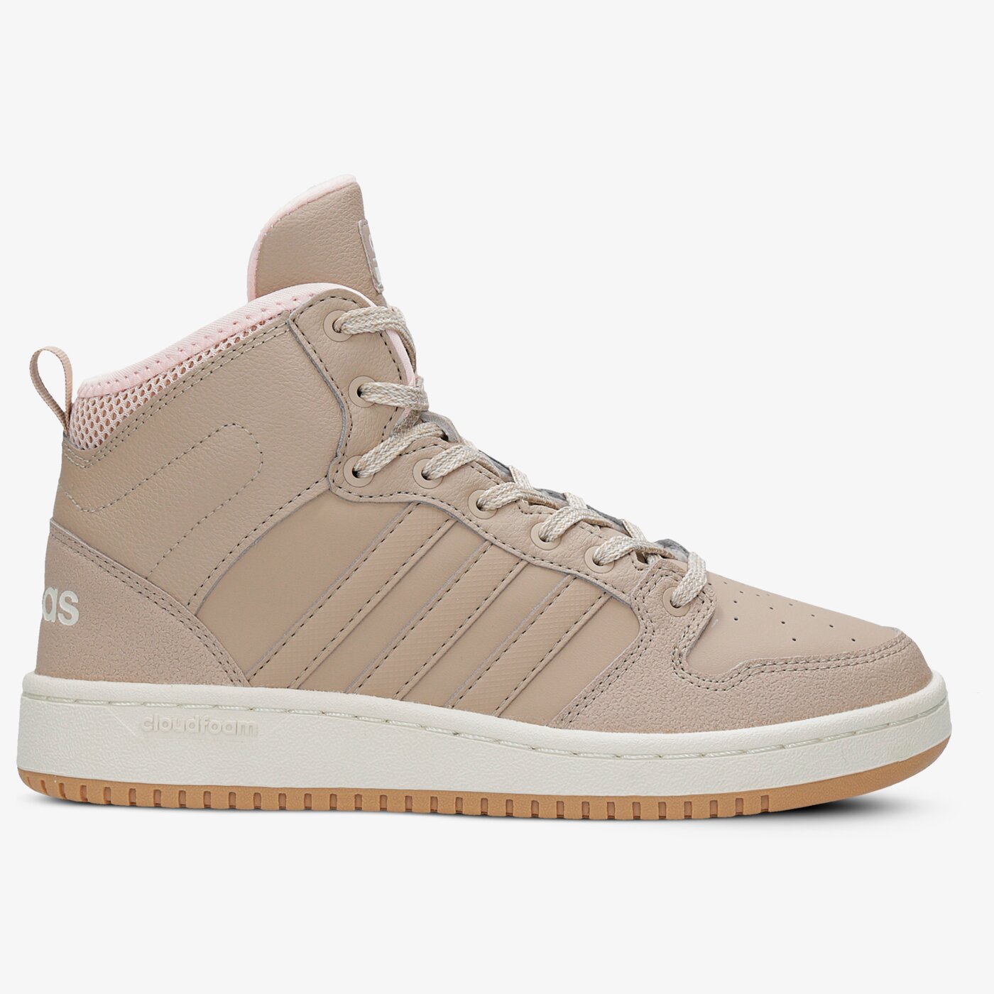 Buty sportowe damskie ADIDAS CF HOOPS MID WTR W bc0057 kolor beżowy