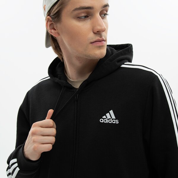 Bluza męska ADIDAS BLUZA M 3S FL FZ HD gk9051 kolor czarny