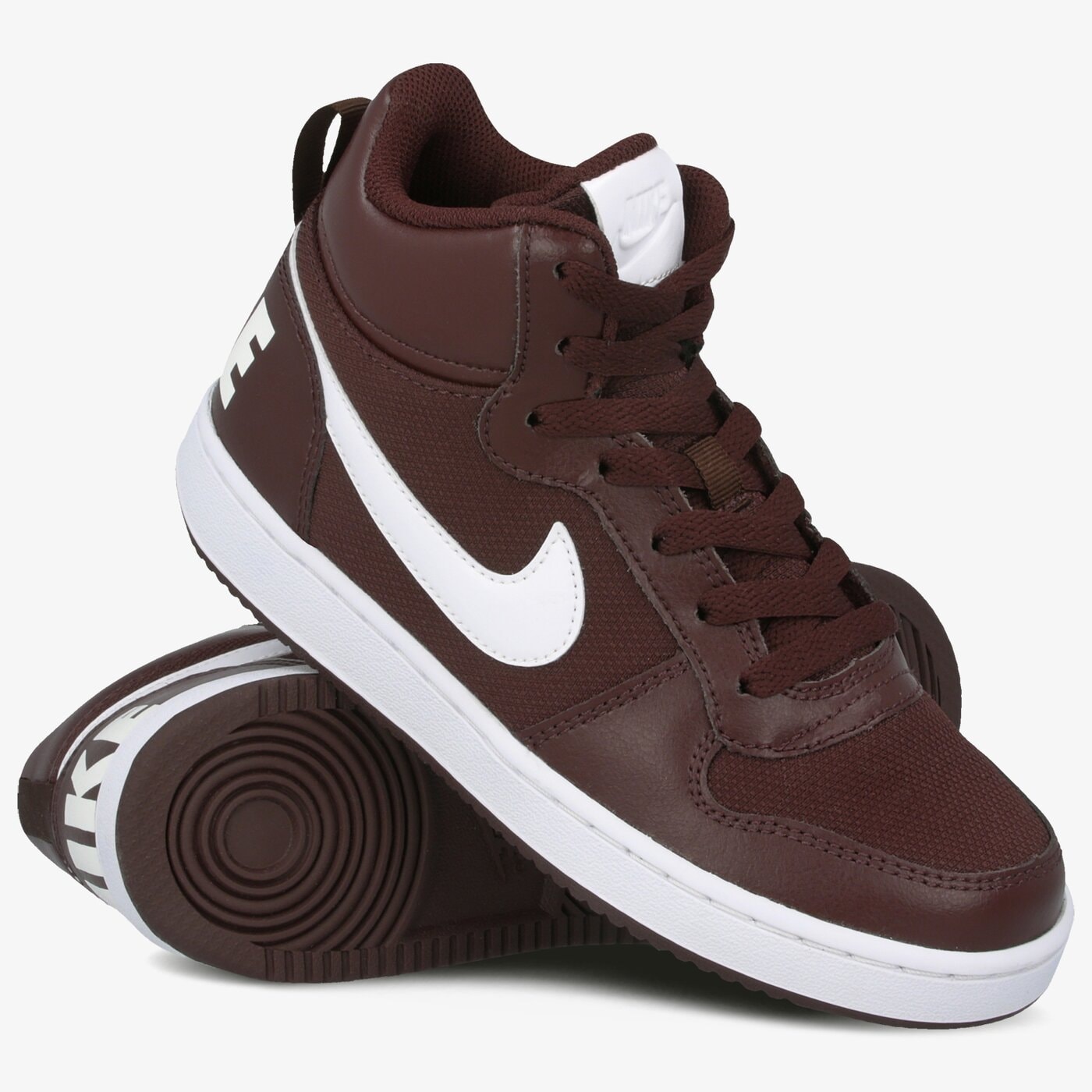 Buty dziecięce NIKE COURT BOROUGH MID PE (GS) bv1607-200 kolor bordowy