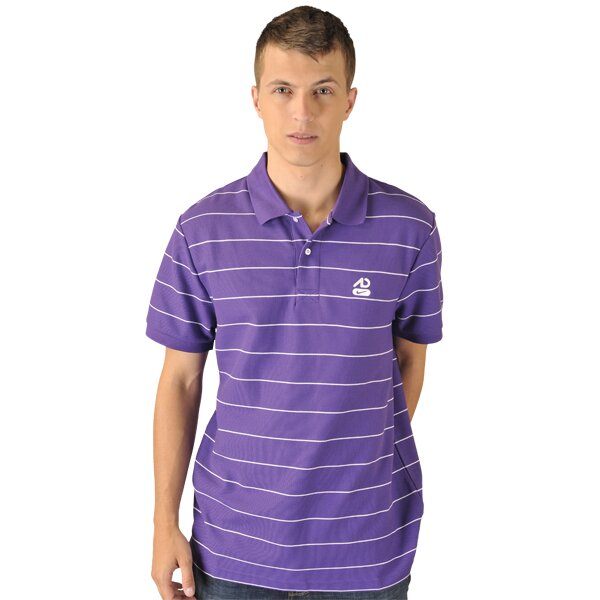 Koszulka polo męska NIKE POLO AD CLUB PIQUE THIN STRIPE 402541540 kolor fioletowy