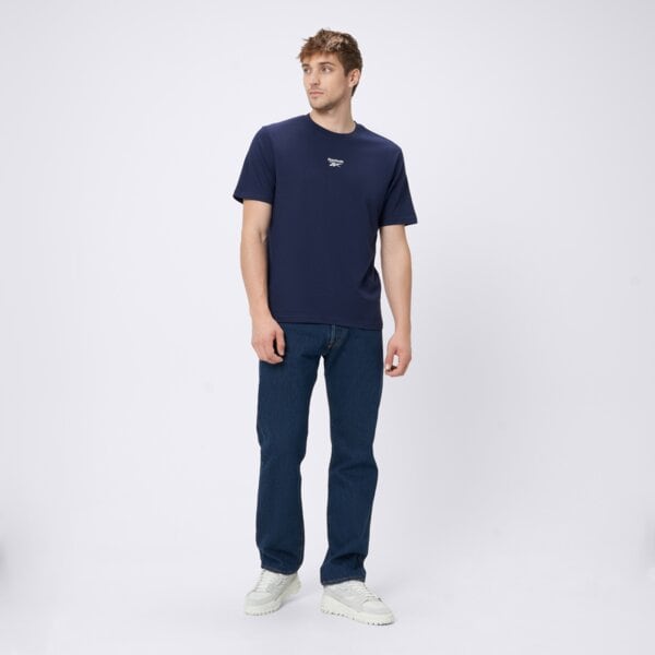 Koszulka męska REEBOK T-SHIRT MITCHAM FRNT BK LOGO CREW NECK 100240880 kolor granatowy