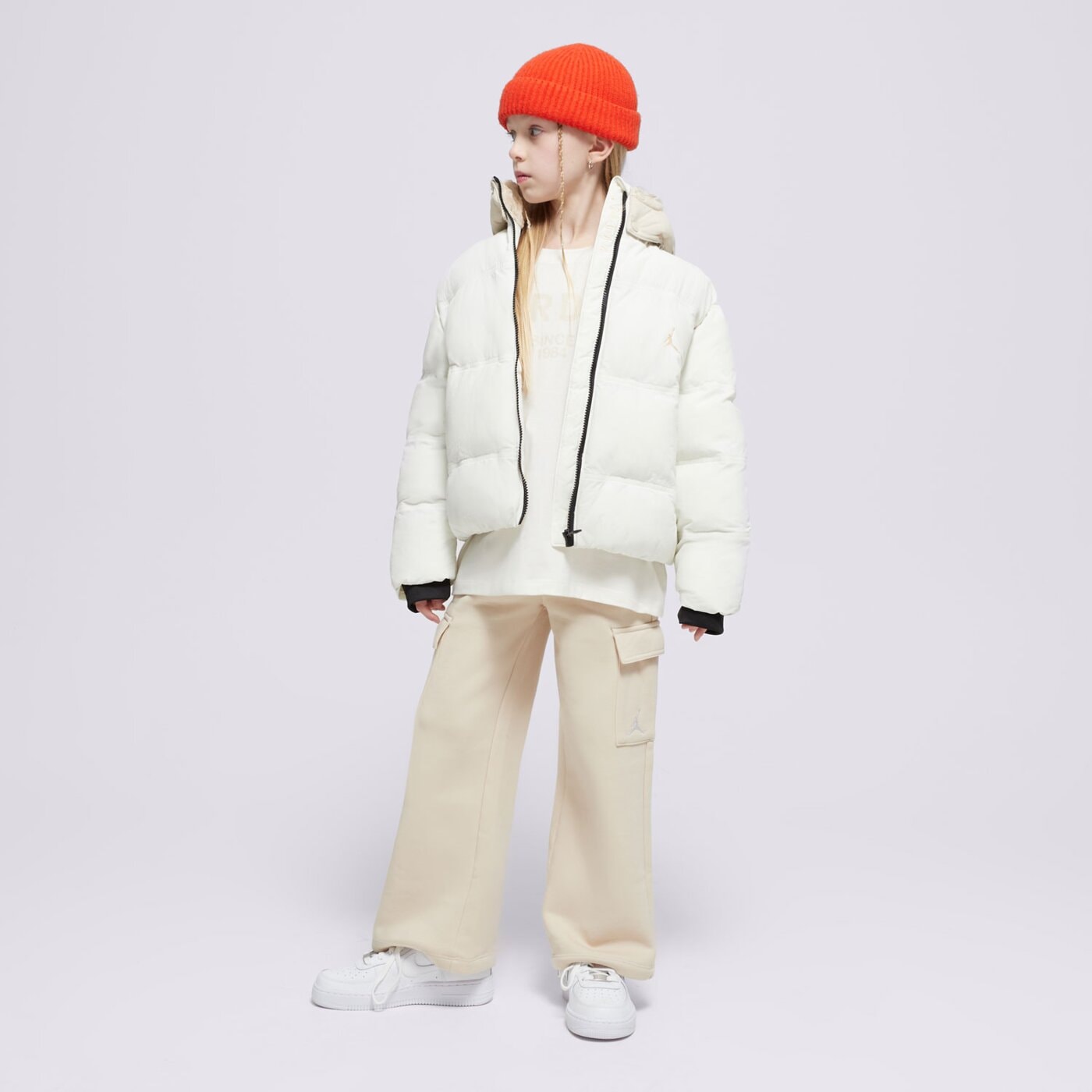 Koszulka dziecięca JORDAN T-SHIRT JDG HIGH BRAND READ SS GIRL 45d334-782 kolor beżowy