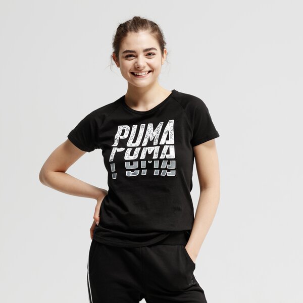 Koszulka damska PUMA T-SHIRT SS FONT GRAPHIC 85435201 kolor czarny