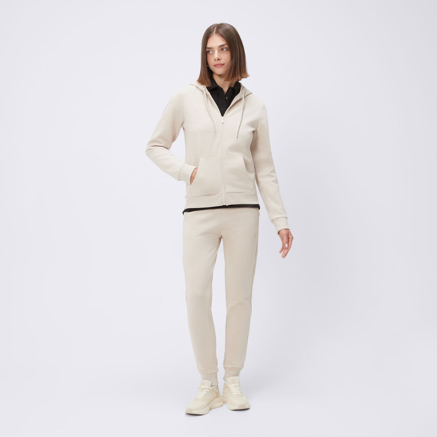 Bluza damska UMBRO BLUZA ROZPINANA Z KAPTUREM ESS ul125bld90002 kolor beżowy