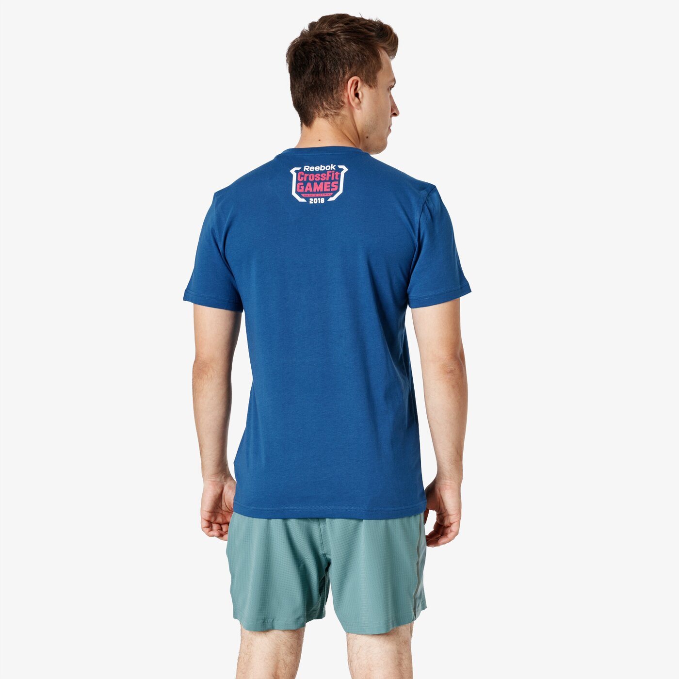 Koszulka męska REEBOK T-SHIRT SS CF GAMES FITTEST ON EARTH dn2391 kolor granatowy