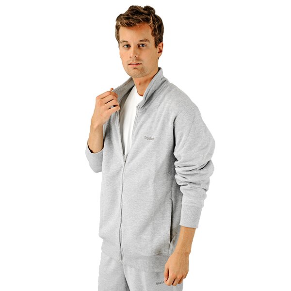 Bluza męska REEBOK POLAR CORE FLEECE FZ RBK MED. GREY HEATHER w07788 kolor szary