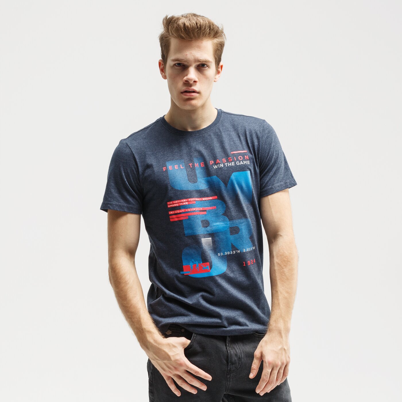 Koszulka męska UMBRO T-SHIRT KOFO ul120tsm30002 kolor granatowy