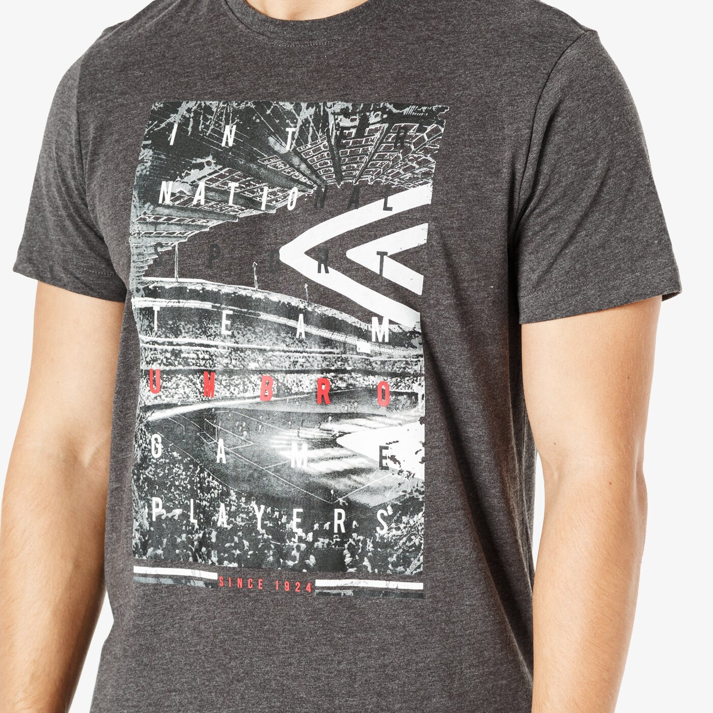 Koszulka męska UMBRO T-SHIRT SS HEADER ul38tsm55001 kolor szary