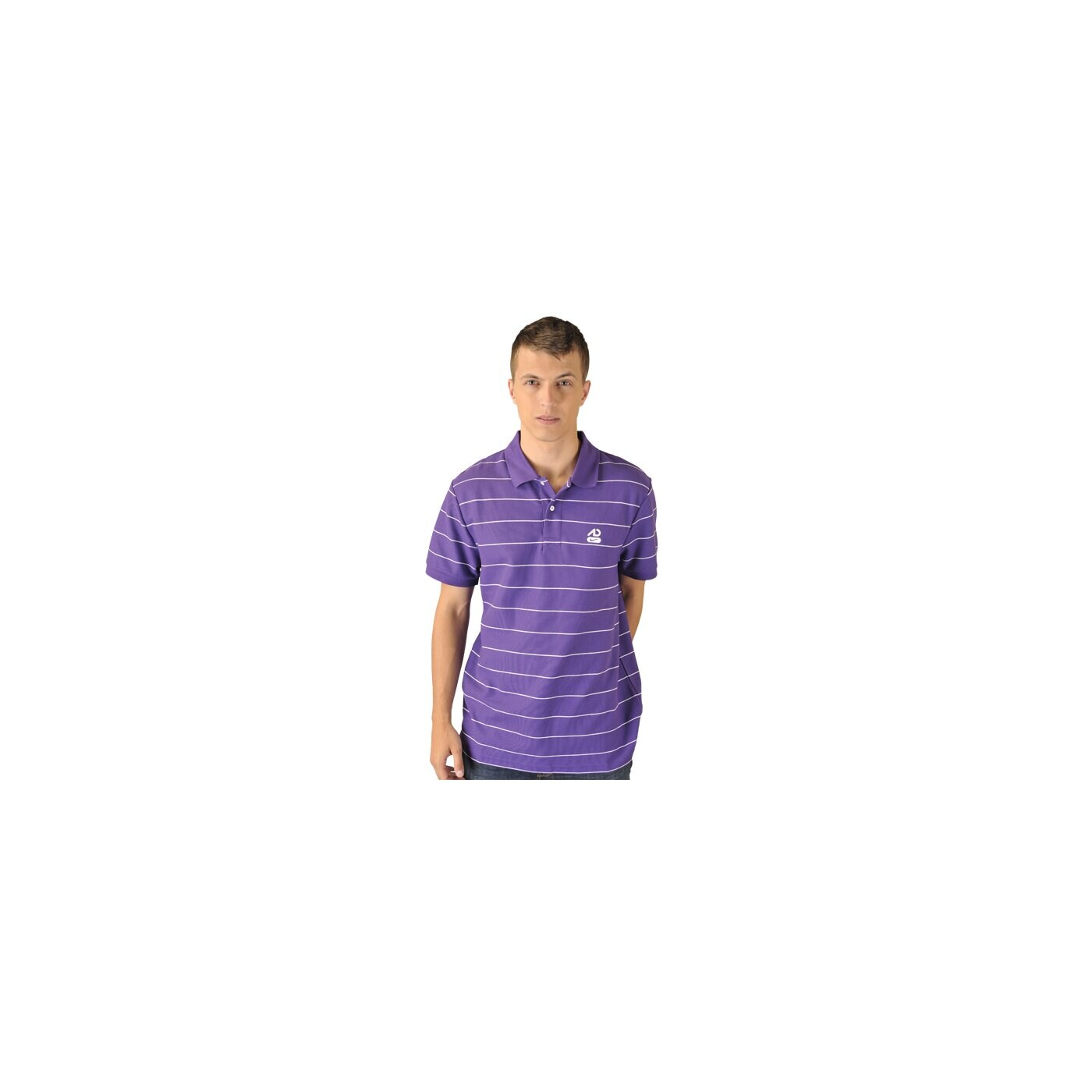 Koszulka polo męska NIKE POLO AD CLUB PIQUE THIN STRIPE 402541540 kolor fioletowy