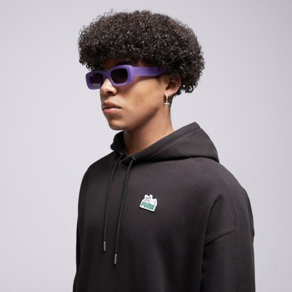 Bluza męska PUMA BLUZA Z KAPTUREM FOR THE FANBASE SUPER PUMA 62503601 kolor czarny