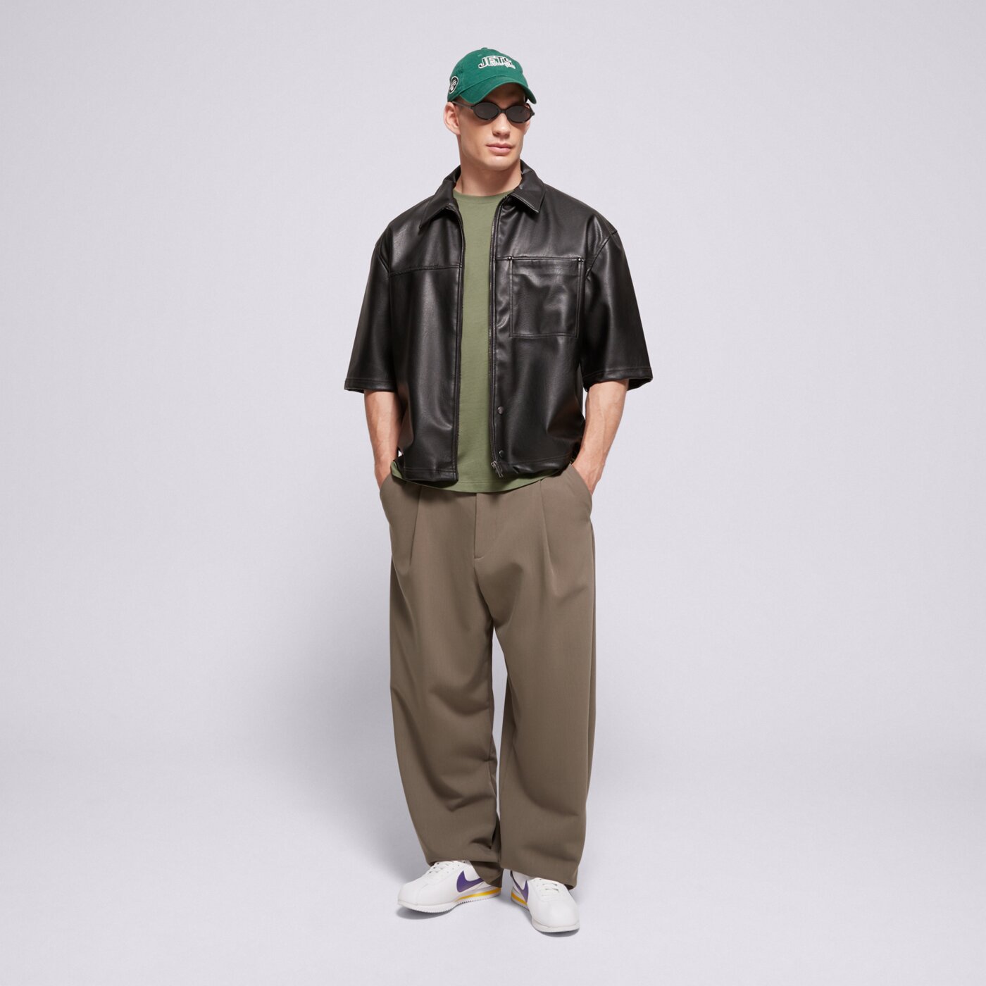 Koszulka męska CHAMPION T-SHIRT SS TEE 220425 gs128 kolor khaki