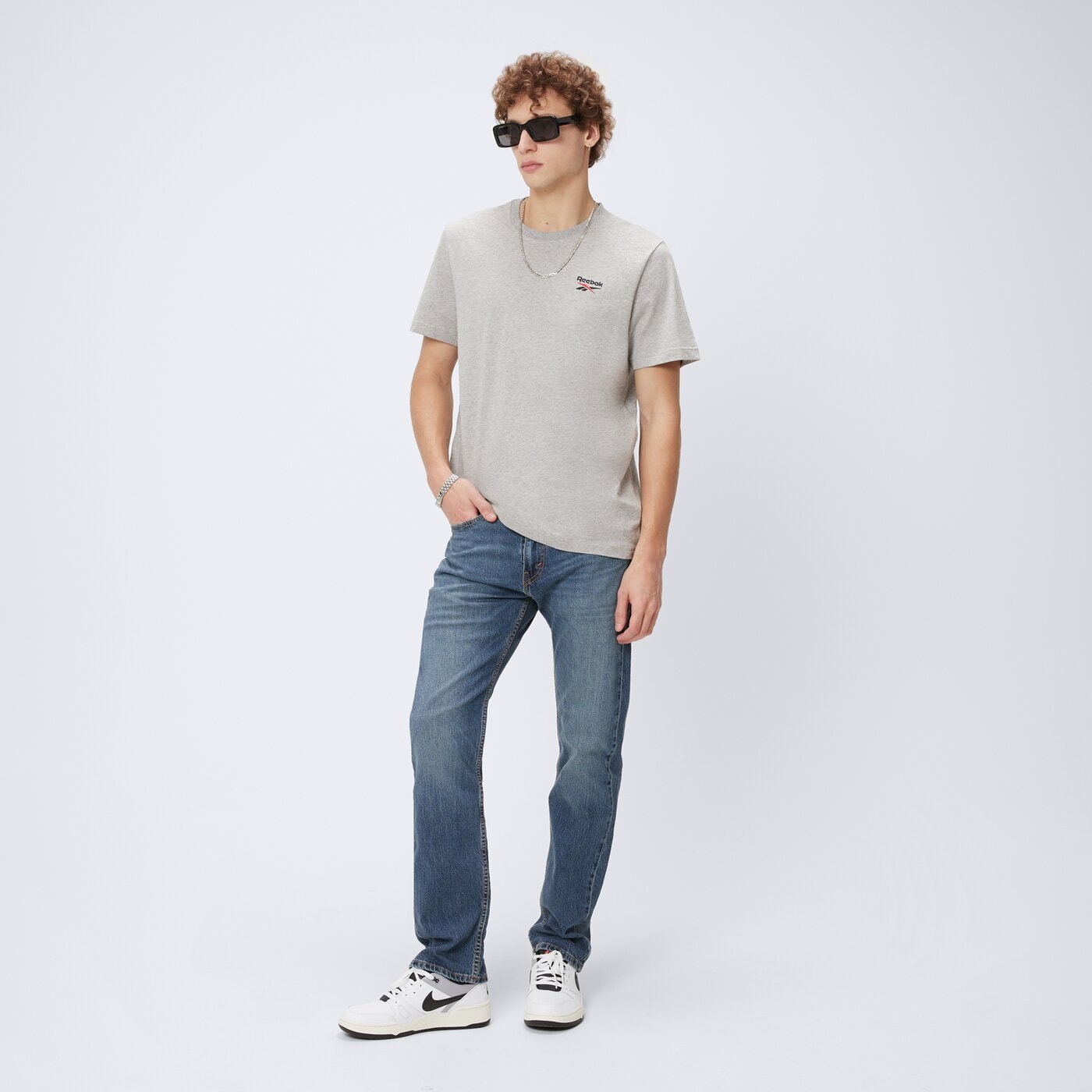 Koszulka męska REEBOK T-SHIRT IDENTITY SMALL LOGO TEE 100221743 kolor szary