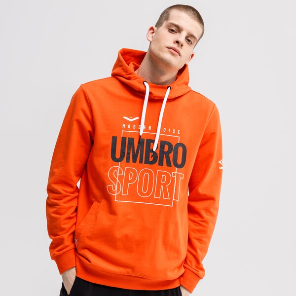 Bluza męska UMBRO BLUZA Z KAPTUREM ANDIE ul121blm37002 kolor pomarańczowy