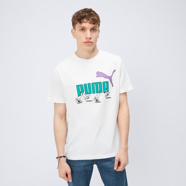 Koszulka męska PUMA T-SHIRT SS GRAPHICS SNEAKER TEE 680178 02 kolor biały