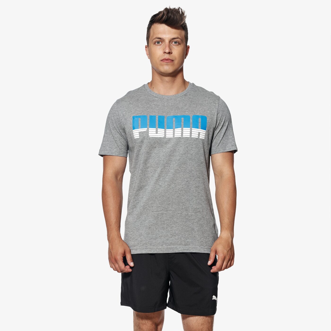 Koszulka męska PUMA T-SHIRT SS ACTIVE HERO 59504903 kolor szary
