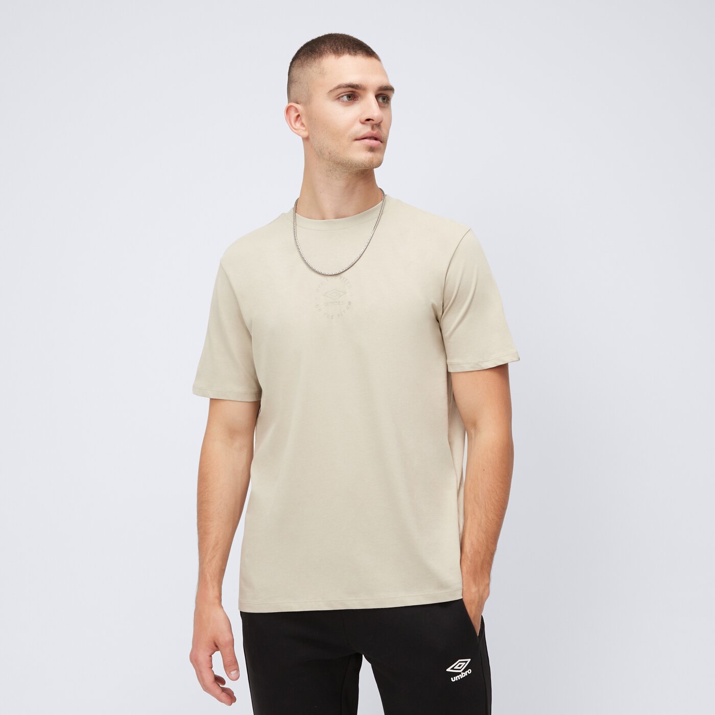 Koszulka męska UMBRO T-SHIRT RLXD TEE 66607u-mru kolor beżowy
