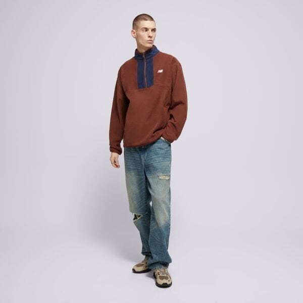 Bluza męska NEW BALANCE POLAR FLEECE 1/2 ZIP mt43518rok kolor brązowy