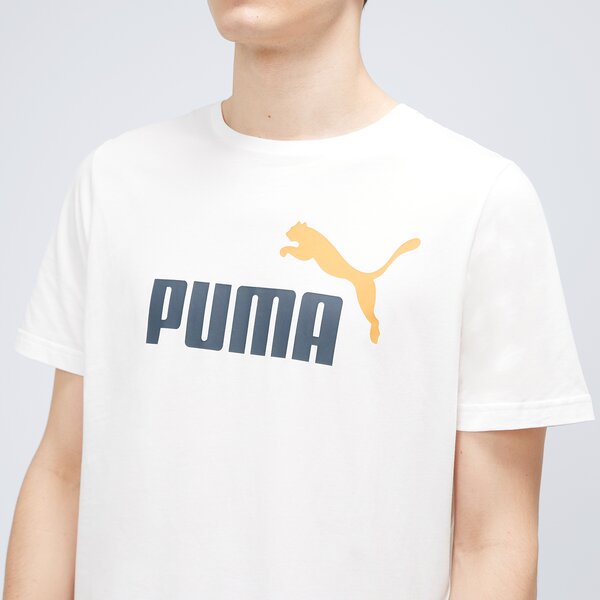 Koszulka męska PUMA T-SHIRT ESS+ 2 COL LOGO 58675958 kolor biały