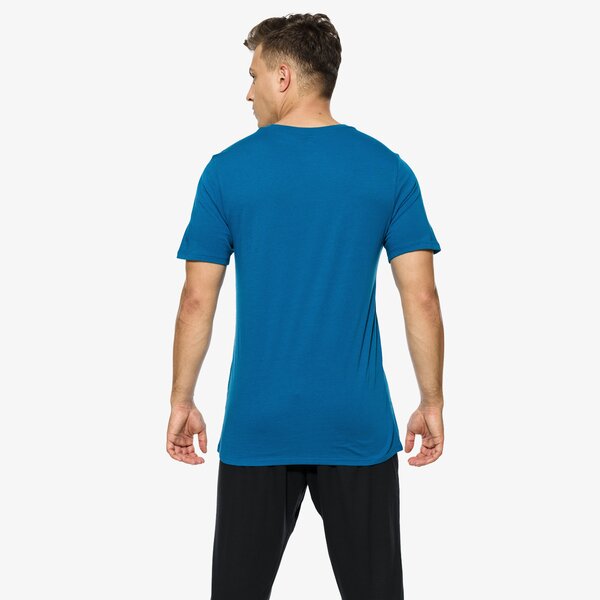 Koszulka męska NIKE T-SHIRT M PRNT ZINC BLK 847650457 kolor niebieski