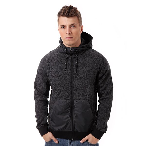 Bluza męska NIKE BLUZA NIKE HYBRID FZ HOODY-AOP 584985060 kolor szary