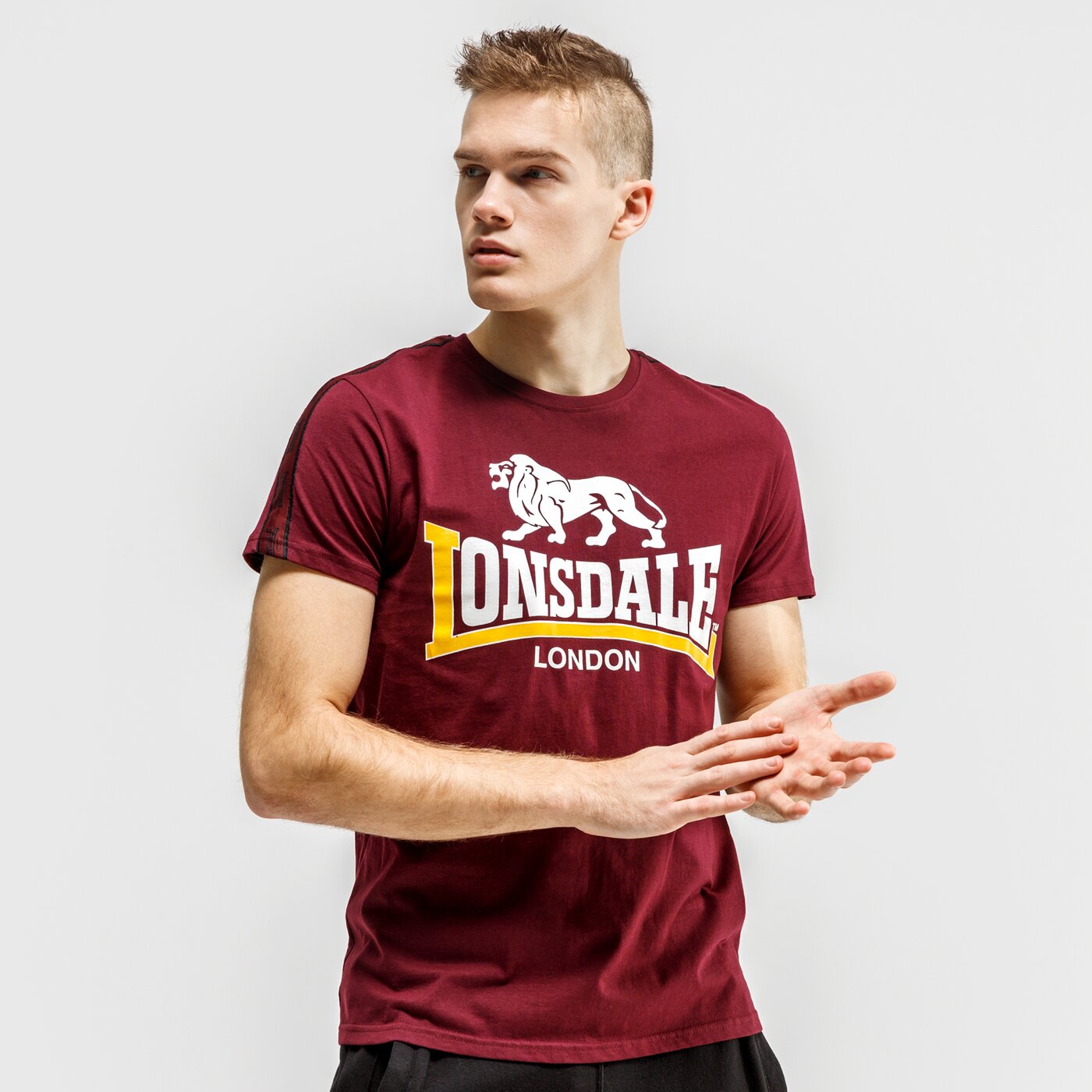 Koszulka męska LONSDALE T-SHIRT SS PARSON 114067-2003 kolor bordowy