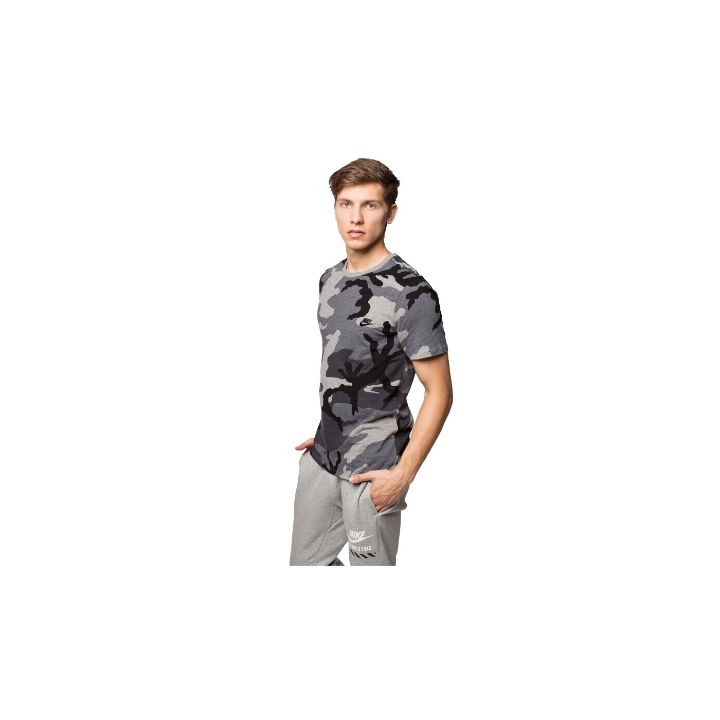 Koszulka męska NIKE T-SHIRT TEE-CAMO FUTURA 685391091 kolor szary