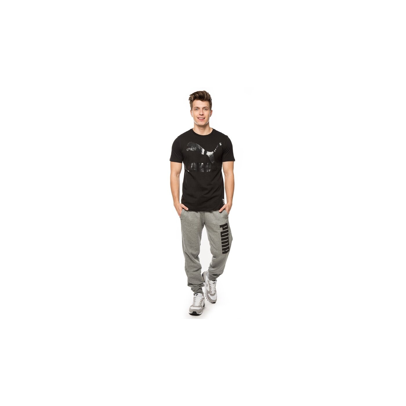 Spodnie dresowe męskie PUMA SPODNIE FUN DRY SWEAT 83653303 kolor szary