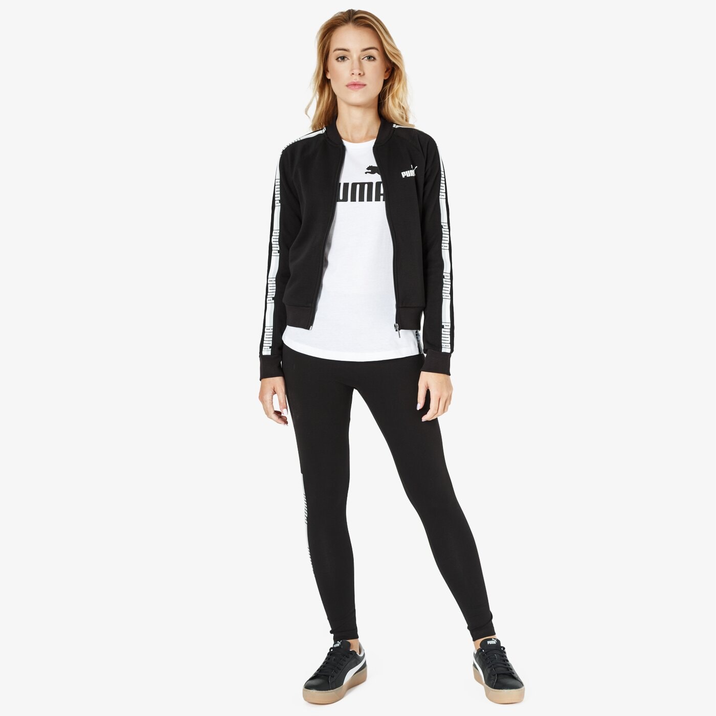 Koszulka damska PUMA T-SHIRT SS ELEVATED ESS TAPE 85343202 kolor biały