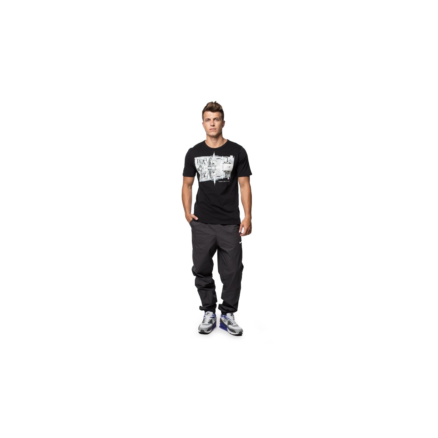 Spodnie dresowe męskie NIKE SPODNIE SWEEPER CUFF PANT 644841060 kolor szary