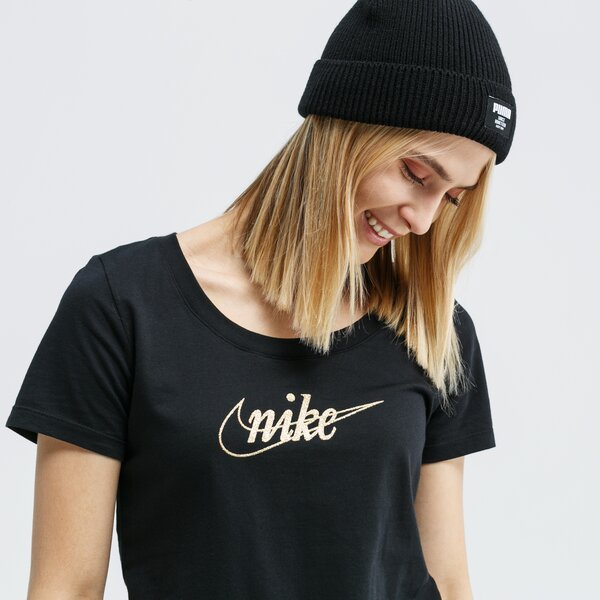 Koszulka damska NIKE T-SHIRT SS W NSW GLITTER 1 ci9365-010 kolor czarny