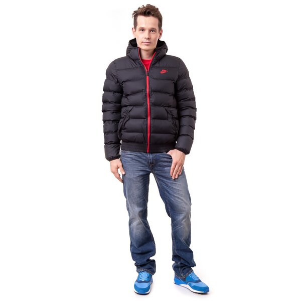 Kurtka zimowa męska NIKE KURTKA JACKET HOODED WERE 646993011 kolor czarny