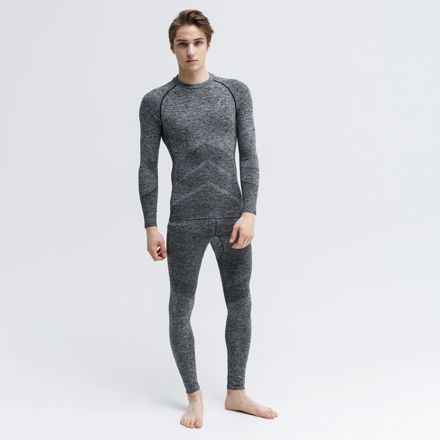 Spodnie dresowe męskie FEEWEAR LEGGINGS TERMICZNE WALRUS fw39bim51003 kolor szary