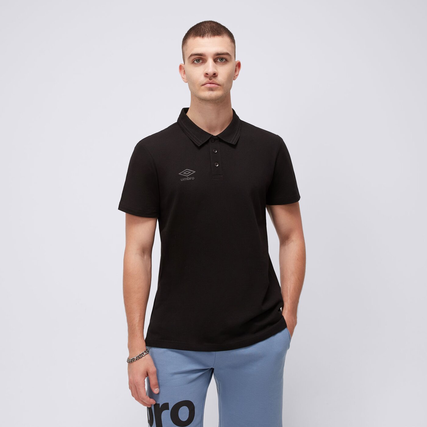 Koszulka polo męska UMBRO POLO ESS ul125pom90001 kolor czarny