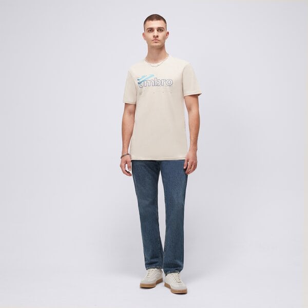 Koszulka męska UMBRO T-SHIRT ESS LINEAR LOGO ul125tsm01002 kolor beżowy