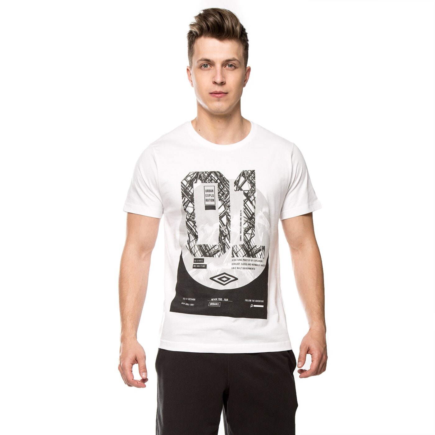 Koszulka męska UMBRO T-SHIRT CRES ul16tsmpr055 kolor biały