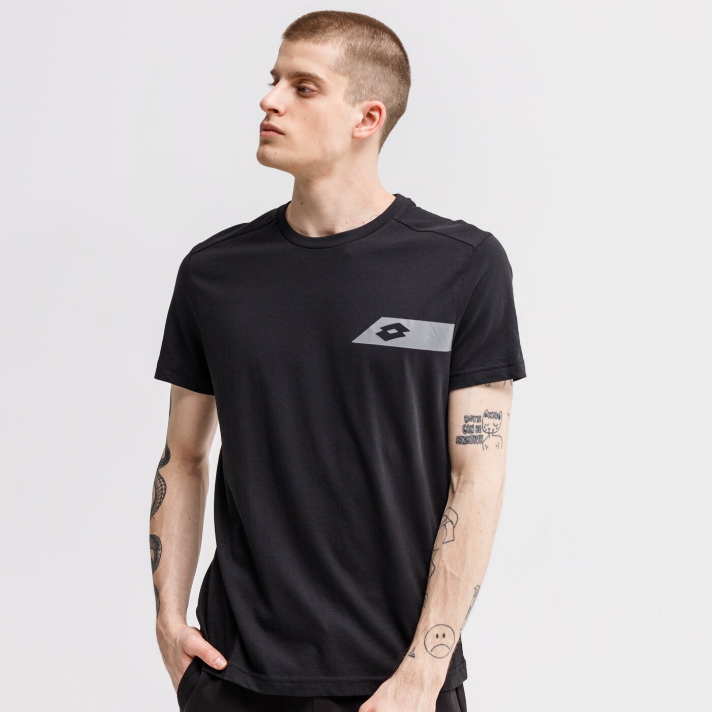 Koszulka męska LOTTO T-SHIRT DINAMICO III BS CO 214280-1cl kolor czarny