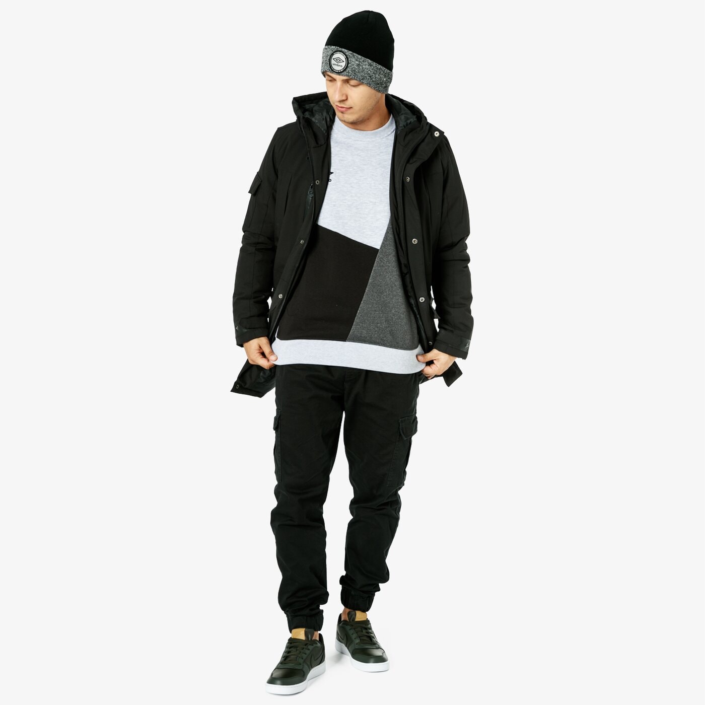 Bluza męska UMBRO BLUZA CUT AND SEW 65128u-hel kolor szary