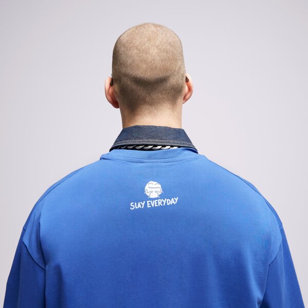 S.NOW JOB SIZEER T SHIRT "SLAY"-BLUE si323tsu55001 kolor niebieski