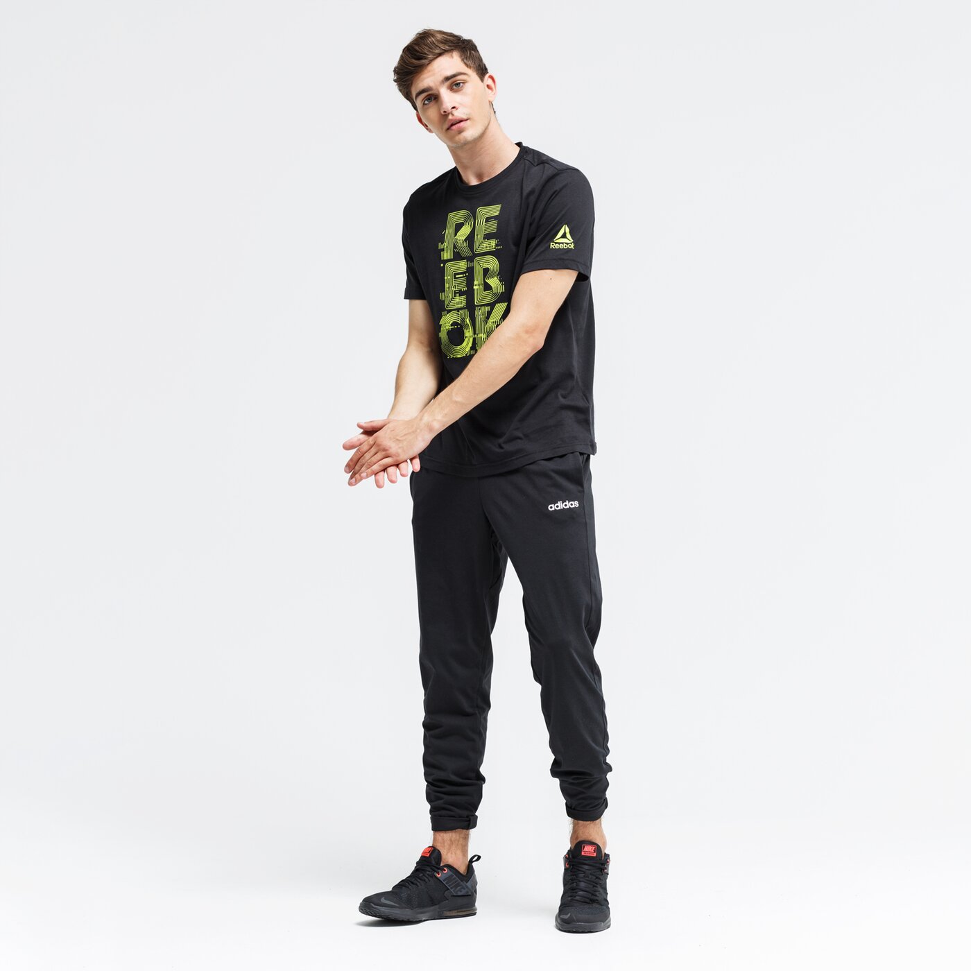 Koszulka męska REEBOK T-SHIRT GS FUTURISM CREW du4696 kolor czarny