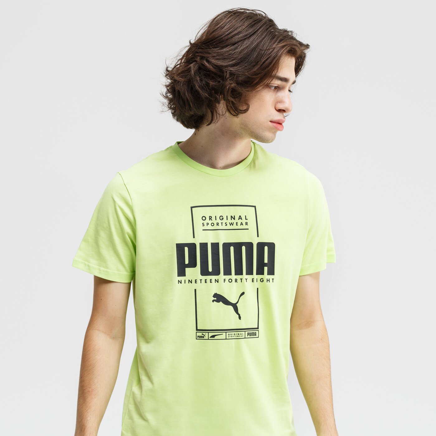 Koszulka męska PUMA T-SHIRT BOX PUMA 584505 34 kolor zielony