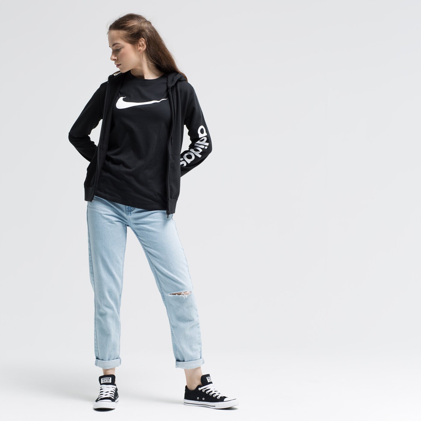 Bluza damska ADIDAS BLUZA W E LIN FZ HD dp2401 kolor czarny