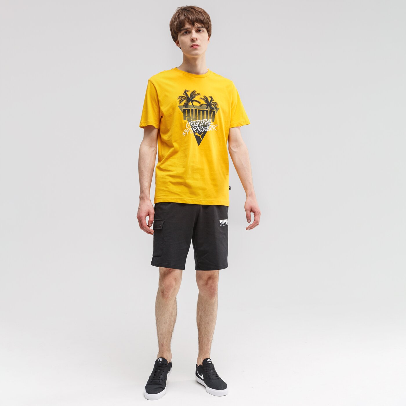 Koszulka męska PUMA T-SHIRT SUMMER PALMS GRAPHIC 581917 25 kolor żółty